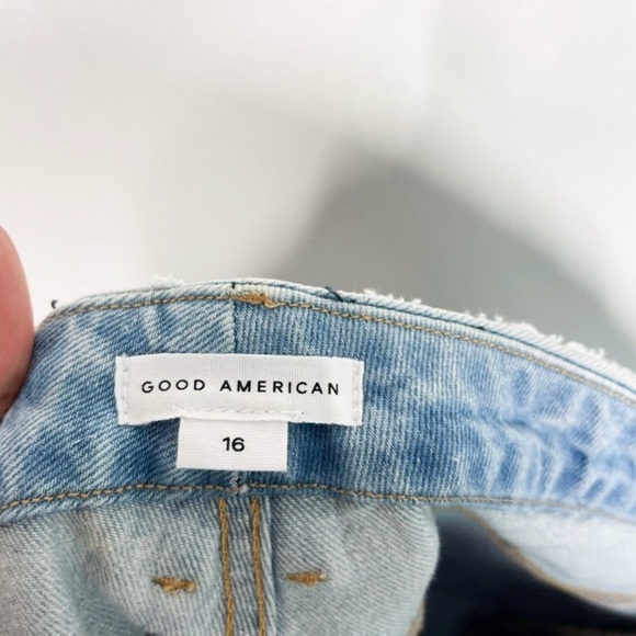 Good American Good Classic Jeans Women Blue High Rise Distressed Denim Sz 16 NEW - Picture 10 of 12